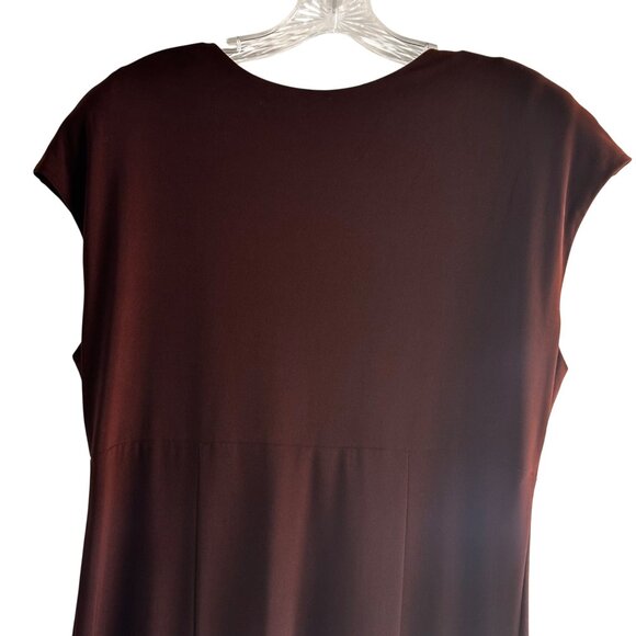 Focus Size 14 V-Neck Business Stylist Casual Sleeveless Maxi Dress Brown - Picture 5 of 13